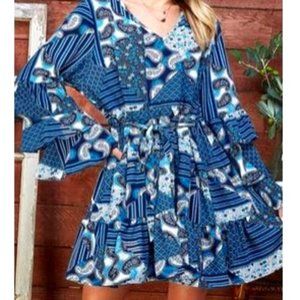 'ruffle my feathers' paisley patchwork dress